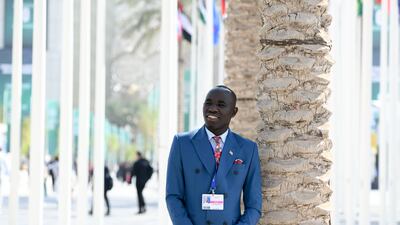 Jolis Nduwimana, an entrepreneur from Burundi, says he built connections at Cop28 to support his sustainability ambitions. Khushnum Bhandari / The National