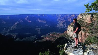 Horizontal strata exposed in the canyon retrace geological history over two billion years. Getty
