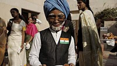Saajam Arul, a third grade student at The Model School in Abu Dhabi, was dressed to resemble Manmohan Singh, the prime minister of India, for the Republic Day celebrations held at the Indian Embassy in the capital.