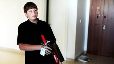 Ian Hillman, 13, whose efforts helped to contain a fire.