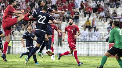 Action from Syria v Guam at Al Maktoum bin Rashid Stadium. Antonie Robertson/The National