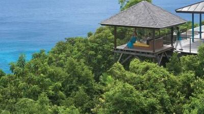 The Villa pavillion at the Four Seasons Resort in the Seychelles.