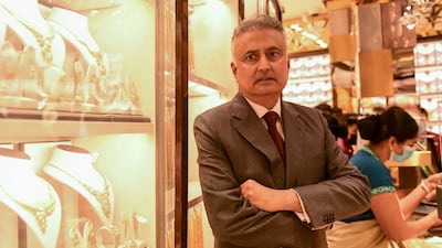Anil Dhanak, founder of Kanz Jewellers, in the gold souq, Dubai.