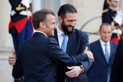 France's President Emmanuel Macron hosted Ahmad Al Shara last May on his Syrian counterpart's first visit to Europe since taking power. AFP