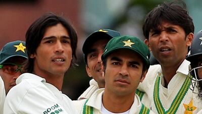 Mohammad Amir, right, captain Salman Butt, centre, and Mohammad Asif, right, of Pakistan were all jailed for their part in the 2011 spot-fixing scandal. Clive Rose/Getty Images