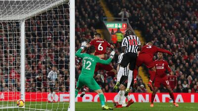 Fabinho scores their fourth goal. Action Images via Reuters