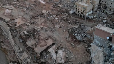 Buildings were destroyed in flash floods last year.