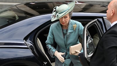 The Princess Royal arriving for the service of thanksgiving. PA Photo