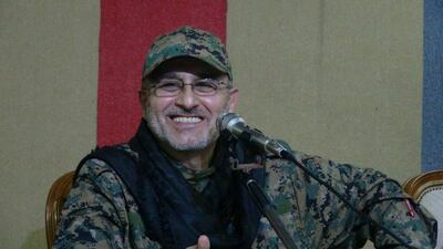 An undated handout photo of Mustafa Badreddine smiling at an undisclosed location, released by Hezbollah's media office. AFP