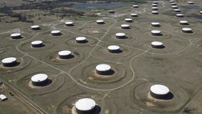 Crude oil storage tanks at the Cushing oil hub, in Cushing, Oklahoma. Nick Oxford/File PhotoReuters