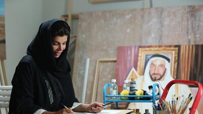 Budour al Ali at work in her Abu Dhabi studio. Courtesy: Budour Al Ali