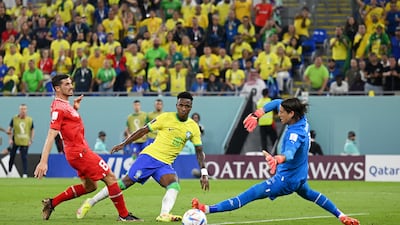 Vinicius Junior scores for Brazil but goal was ruled offside. Getty