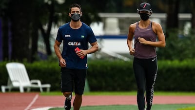 Latest study shows intense exercise while wearing a mask poses little risk to healthy people. Credit: Getty Images