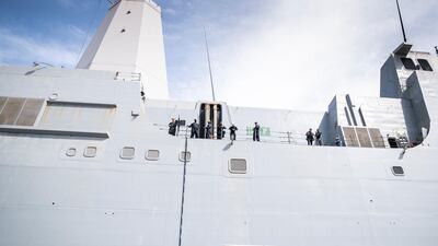 The bow of the USS New York includes seven and a half tonnes of steel recovered from the World Trade Centre's Twin Towers. All photos by Reem Mohammed / The National