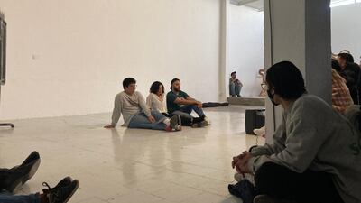 Actors of the Kenoma Theatre Company during a performance of their theatrical tour, 'A Cycle of Attention', at the 3031 Arts Festival in Old Cairo. All photos: Kenoma Theatre Company