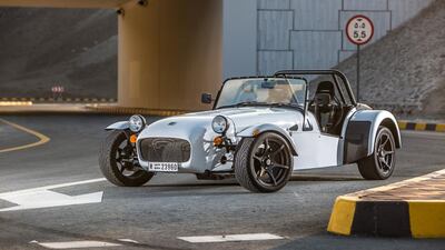 Caterham’s 360R has 180hp and weighs 500 kilograms. Its nomenclature refers to its power-to-weight ratio. Courtesy Jack Hammond