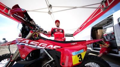 Gasgas Factory Racing's Sam Sunderland during testing.
