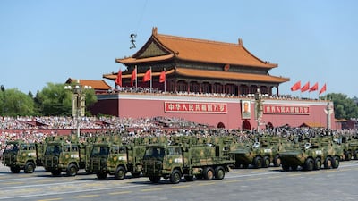 A military parade in Beijing to mark the anniversary of China's victory in the Second World War. Xinhua/Shutterstock