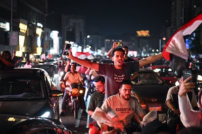 Egypt fans rejoice over their side's dramatic win over Australia. EPA