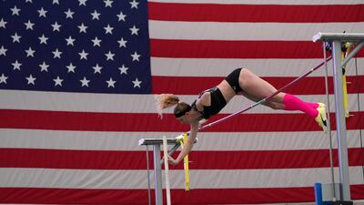 US athlete Sandi Morris during the pole vault competition at the New Balance Indoor Grand Prix at Ocean Breeze Athletic Complex in New York on Saturday, February 13. Reuters