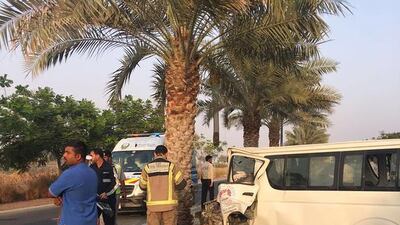 Minibuses figure in the top two most dangerous vehicles and are inclined to topple or roll in an accident. Courtesy RAK Police