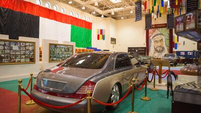 A Maybach limousine that was the last car used by Sheikh Zayed at the Sheikh Zayed Heritage Centre in Bateen, Abu Dhabi. He was seen in public in the car only months before his death in November, 2004.