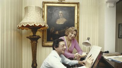 English singer Vera Lynn at the piano with her husband, musician Harry Lewis (1915 - 1998), circa 1975. Getty Images