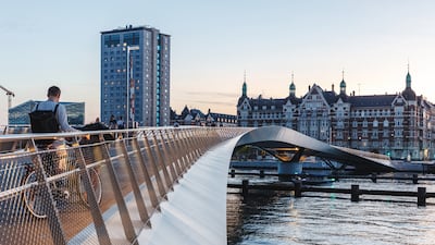 Of Lille Langebro, the jury notes: 'The bridge follows an elegant curve that aligns with the great arc of ramparts and moat of Christianshavn, revitalising a part of the harbour that had been underused for decades.' Photo: Rasmus Hjortshoj / WilkinsonEyre