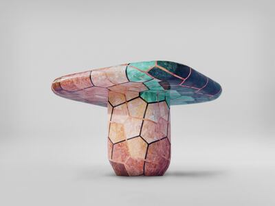 Nada Debs's Gandhara Carapace Table, created with Pakistan's Studio Lel, is inspired by Peshawar. Photo: Nada Debs