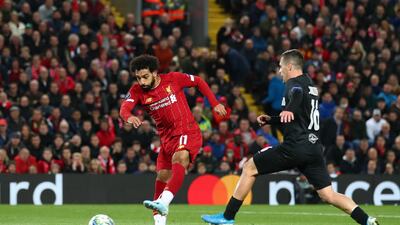 16) The 2019-20 season and Salah gets on the scoresheet against Salzburg in a 4-3 win at Anfield in October 2019. Getty