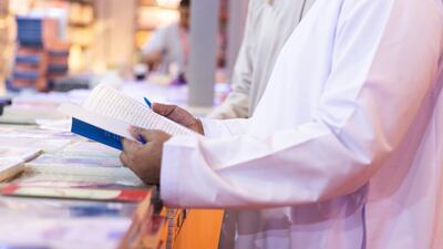 The Sharjah International Book Fair will take place this year digitally and on site at the Sharjah Expo Centre. Reem Mohammed / The National