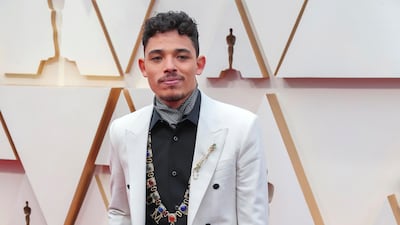 Anthony Ramos, wearing Dolce & Gabbana, arrives at the Oscars on Sunday, February 9, 2020, at the Dolby Theatre in Los Angeles. EPA