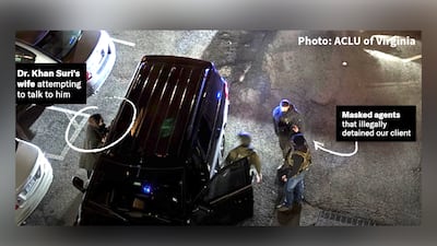The ACLU of Virginia has released a video that shows the arrest of Georgetown researcher Badar Khan Suri. Photo: ACLU of Virginia