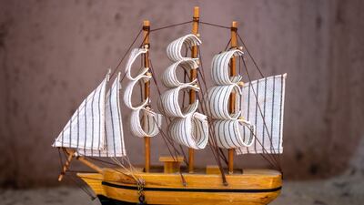 A full view of the jalboot fishing boat model