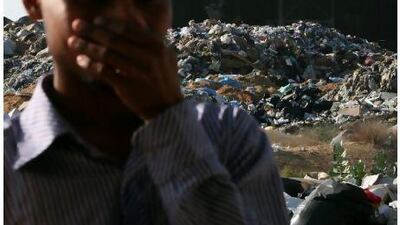 A rubbish dump in al Jurf - an area where, according to one resident, 'everywhere is a dumping place'. Paulo Vecina / The National