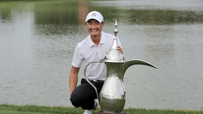 Haotong Li, the 2018 winner of the Omega Dubai Desert Classic, begins his title defence on Thursday at 7.40am. EPA