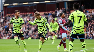 Martin Odegaard opened the scoring for Arsenal at Turf Moor. Getty Images