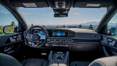 The view from the rear seats on a 580, the deck is littered with savvy controls