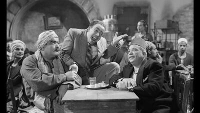 Midnight (1949) | Actors in Image: Reyad El Kasabgy, Ismail Yasin, Abdel Halim Elqala’awy