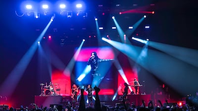 The US singer performed her pop bangers with renewed rock sensibilities