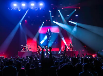 American singer Demi Lovato performs at the Coca-Cola Arena in Dubai, in March. Victor Besa / The National