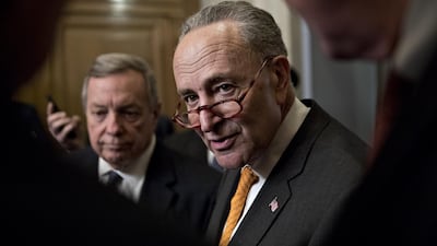Mr Schumer said president asked Nancy Pelosi if she would fund his wall. “She said no. And he just ... walked out.” Bloomberg