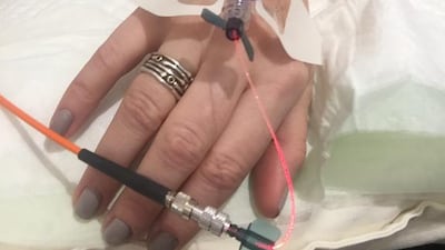 Intravenous laser therapy at The Elixir Clinic in Al Marina, Abu Dhabi. Ann Marie McQueen / The National