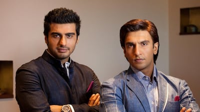 December 13, 2013 - Dubai, UAE - Bollywood actors (L) Arjun Kapoor and (R) Ranveer Singh promote their new film Gundy at the Dubai International Film Festival (DIFF). The film also stars Priyanka Chopra and was directed by Ali Abbas Zafar.Photo Clint McLean for The NationalStory: Bollywood stars promote the film Gunday at DIFFReporter: AfshanPhoto Editor: Julie Nicholson