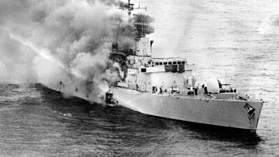 The 'HMS Sheffield' sank after an attack by Argentinian pilots during the Falklands War. Getty