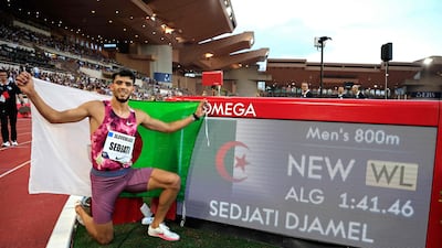 Algeria's Djamel Sedjati won the men's 800m event during the Wanda Diamond League in Monaco. AFP