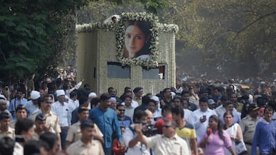 Sridevi's funeral procession. Rafiq Maqbool / AP Photo