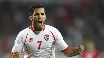 After serving a one-match suspension, Ali Mabkhout will be back on the front line of the UAE attack on Tuesday night against Vietnam. Fadi Al-Assaad / Reuters