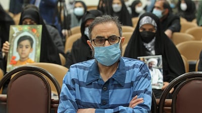 Habib Chaab attends the first hearing of his trial in Tehran on January 18, 2022. He was executed on Saturday. AFP
