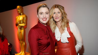 Greta Gerwig and Laura Dern. AP